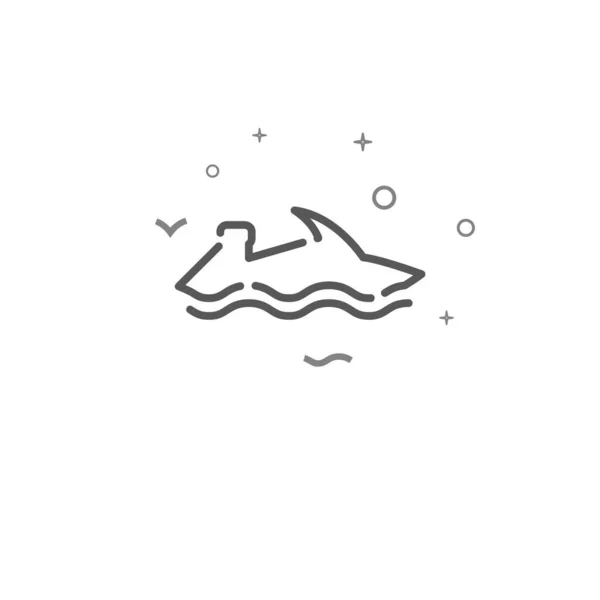 Water bike simple vector line icon. Symbol, pictogram, sign. Light background. Editable stroke — ストックベクタ