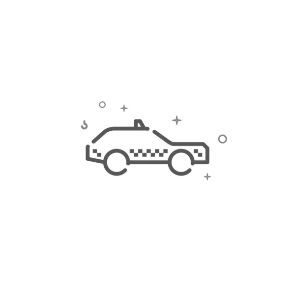 Taxi car simple vector line icon. Symbol, pictogram, sign. Light background. Editable stroke — Stock Vector