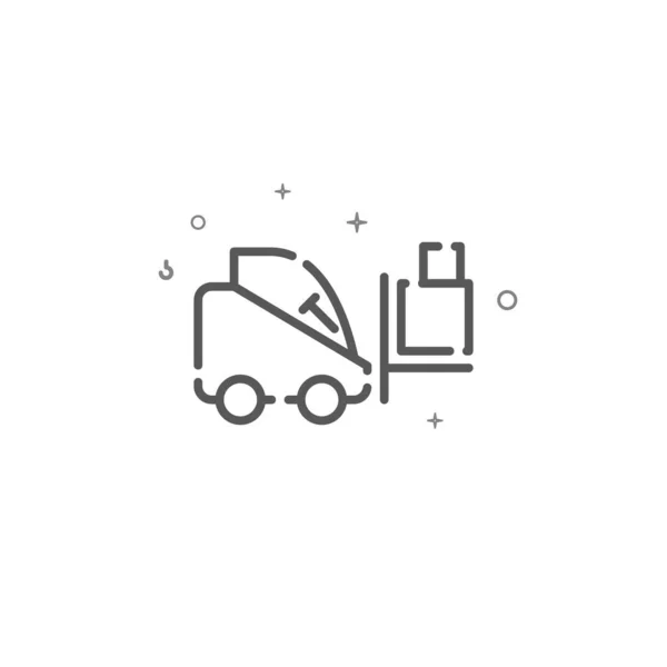 Forklift truck simple vector line icon. Symbol, pictogram, sign. Light background. Editable stroke — ストックベクタ