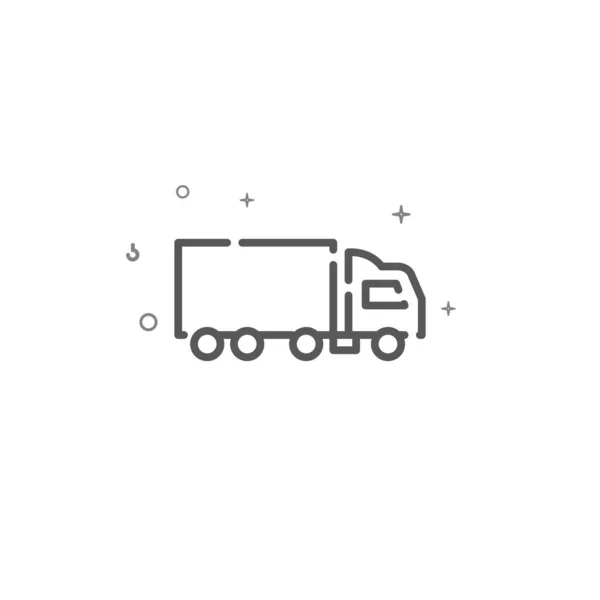 Truck eenvoudige vector lijn pictogram. Symbool, pictogram, teken. Lichte achtergrond. Aanpasbare beroerte — Stockvector