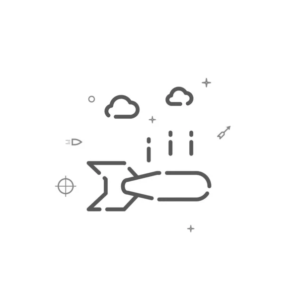 Falling bomb simple vector line icon. Symbol, pictogram, sign. Light background. Editable stroke — 图库矢量图片