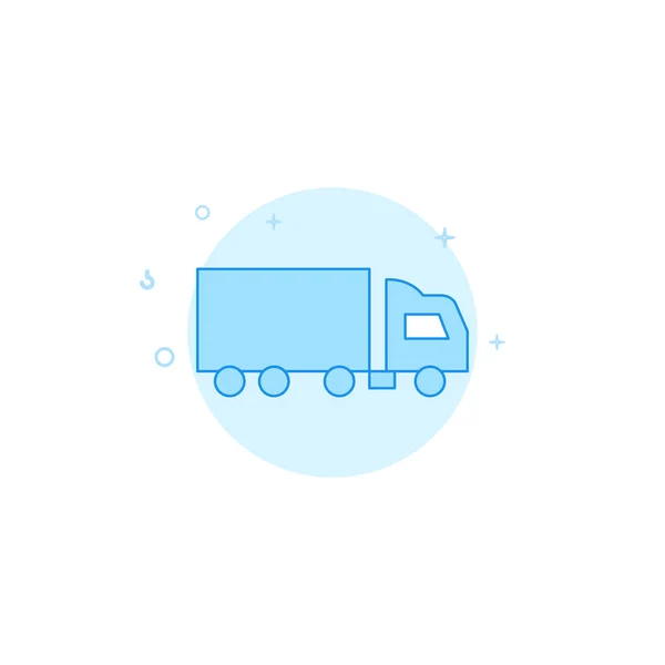 Truck, autotruck flat vector icon. Filled line style. Blue monochrome design. Editable stroke — Stock Vector