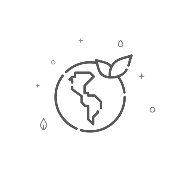 Grüner Planet Einfaches Vektorliniensymbol Umweltschutzsymbol Piktogramm Schild Heller Hintergrund Essbarer — Stockvektor