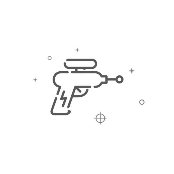 Blaster Haz Pistola Simple Icono Línea Vectorial Símbolo Armas Pictograma — Vector de stock