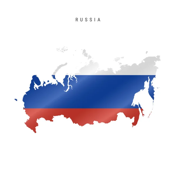 Mapa Detallado Rusia Ondulación Bandera Mapa Vectorial Con Bandera Enmascarada — Archivo Imágenes Vectoriales