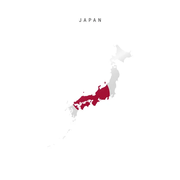 Carte Détaillée Japon Avec Son Drapeau Carte Vectorielle Avec Drapeau — Image vectorielle