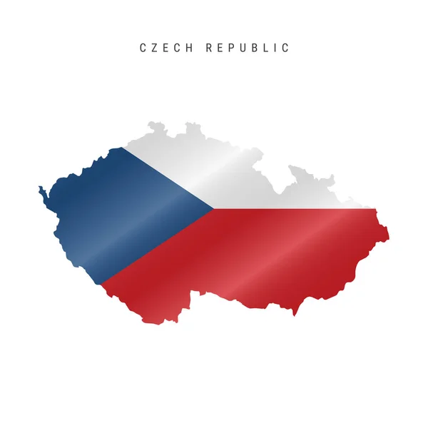 Detailed Waving Flag Map Czech Republic Векторна Карта Масками — стоковий вектор