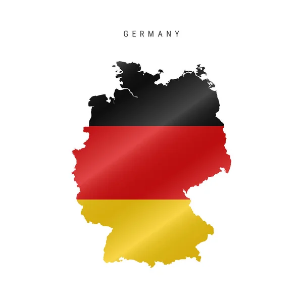 Mapa Alemania Detallado Ondulación Bandera Mapa Vectorial Con Bandera Enmascarada — Vector de stock