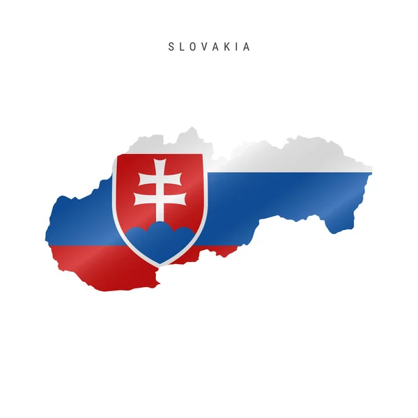 Mapa Eslovaquia Detallado Con Bandera Eslovaquia Mapa Vectorial Con Bandera — Vector de stock