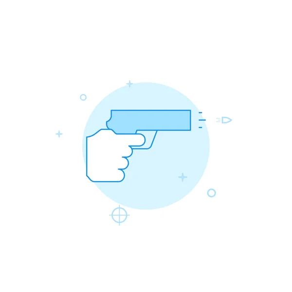 Mano Con Icono Vector Arma Ilustración Plana Estilo Línea Llena — Vector de stock