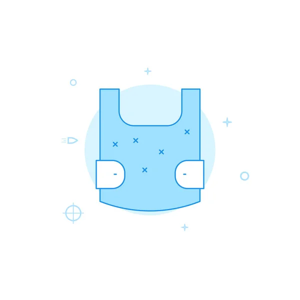 Körperpanzer Vektorsymbol Flache Illustration Gefüllte Zeilen Blaues Monochromes Design Essbarer — Stockvektor