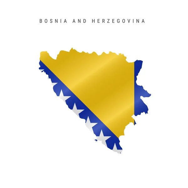 波斯尼亚和黑塞哥维那的详细的挥旗地图 带有蒙面旗的矢量图 — 图库矢量图片