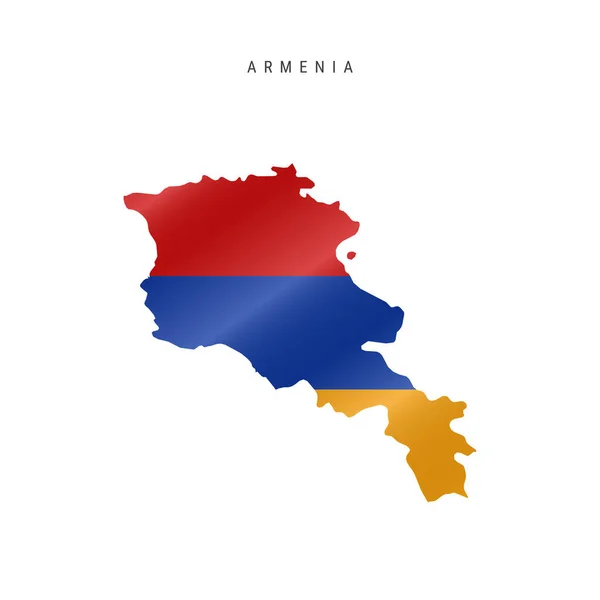 アルメニアの詳細な波状の旗地図 マスクフラグ付きベクトルマップ — ストックベクタ