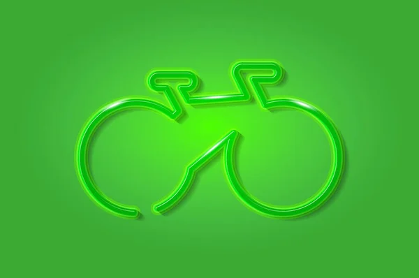 Bicicleta Silueta Simple Resplandeciente Símbolo Plantilla Tarjeta Ilustración Vectorial Realista — Vector de stock