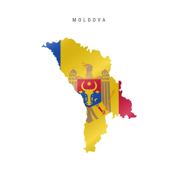 モルドバの旗の地図を振る。ベクターイラスト — ストックベクタ
