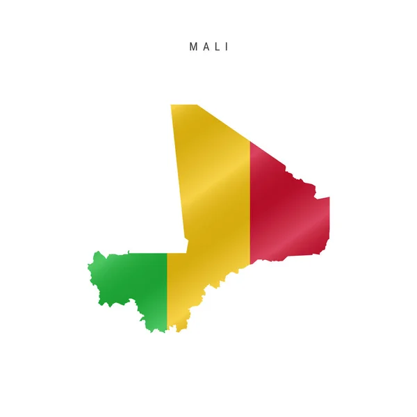 Mali Részletes Zászlótérképe Vektortérkép Álarcos Zászlóval — Stock Vector