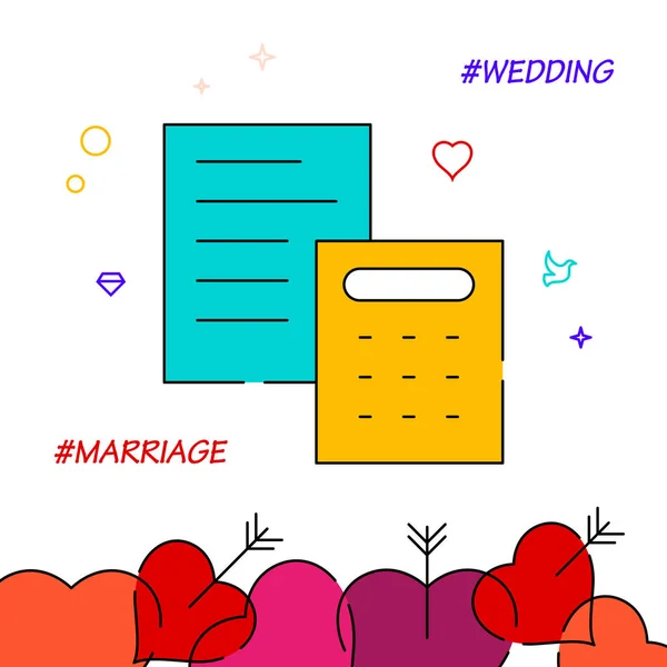 Wedding Budget Riempito Icona Vettoriale Linea Semplice Illustrazione Matrimonio Legato — Vettoriale Stock