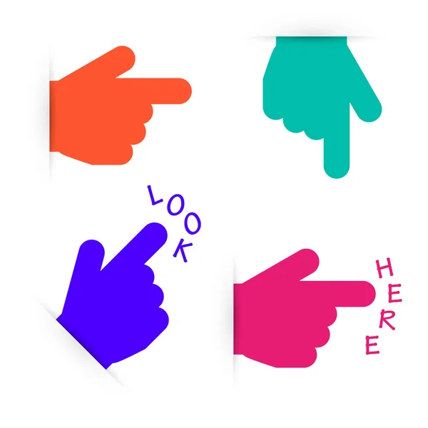 Wijzende vinger vector set — Stockvector