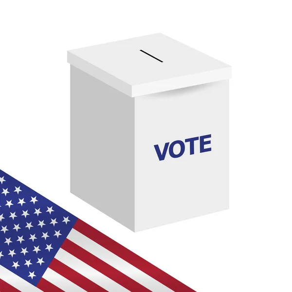 ホワイトアイソメトリック投票箱 2020年アメリカ合衆国大統領選挙 ベクターイラスト — ストックベクタ