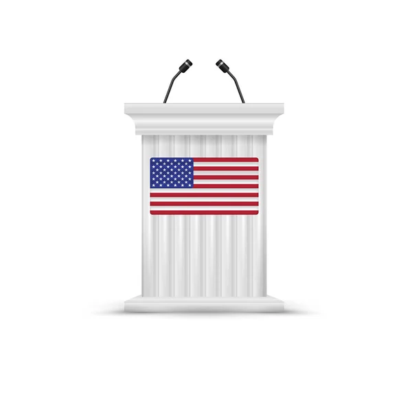 Білий Трибун Політичних Дебатів Президентські Вибори Сша 2020 Приклад Вектора — стоковий вектор