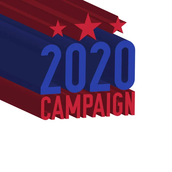 2020 Campaign United States Presidential Election Text Vector Illustration — Stock Vector