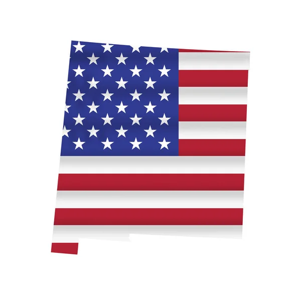 New Mexico Usa Flaggkarta Isolerad Vitt Vektorillustration — Stock vektor