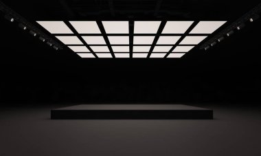 3D sahne olay tv ışık gece iç render illüstrasyon evreleme yol açtı.