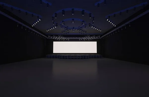 Evento Palco Levou Luz Noite Encenação Interior Renderizar Ilustração — Fotografia de Stock