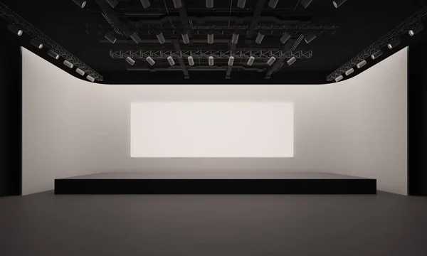3D sahne olay tv ışık gece iç render illüstrasyon evreleme yol açtı.