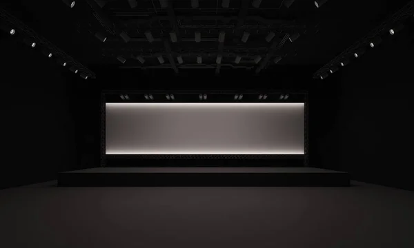 3D sahne olay tv ışık gece iç render illüstrasyon evreleme yol açtı.