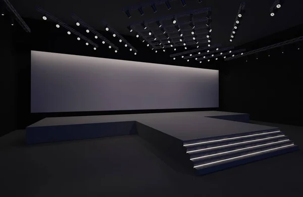 Stage Event Led Light Night Staging Interior Render Illustration — Stock Photo, Image