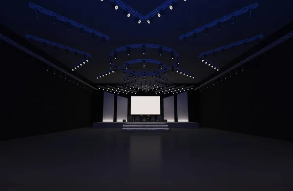 Stage Event Led Licht Nacht Inszenierung Interieur Render Illustration — Stockfoto