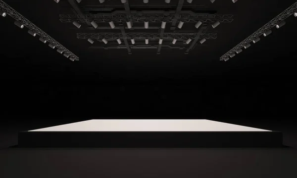 3D sahne olay tv ışık gece iç render illüstrasyon evreleme yol açtı.