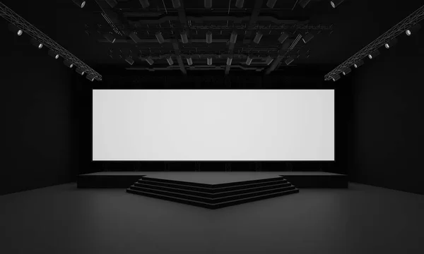 3D sahne olay tv ışık gece iç render illüstrasyon evreleme yol açtı.