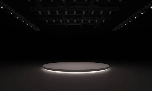 3D sahne olay tv ışık gece iç render illüstrasyon evreleme yol açtı.