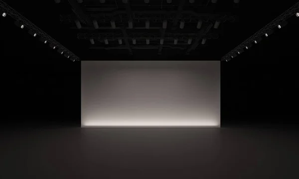 3D sahne olay tv ışık gece iç render illüstrasyon evreleme yol açtı.