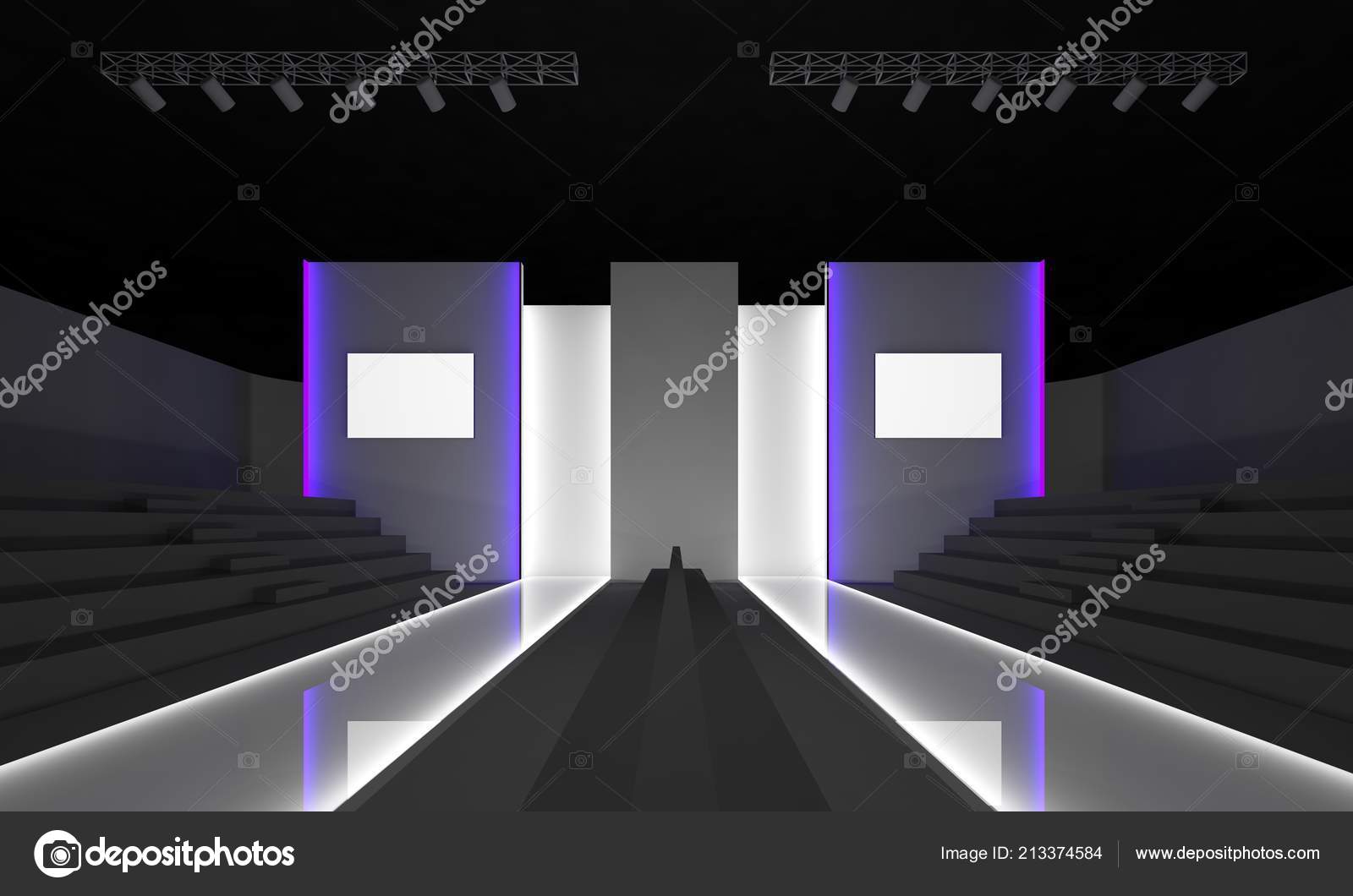 Rendering Fashion Podium Catwalk Model Stage Empty Interior Stock ©rock_option@hotmail.com 213374584