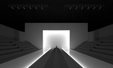 3D render moda Podyum Podyum pist model sahne boş iç tasarlamak