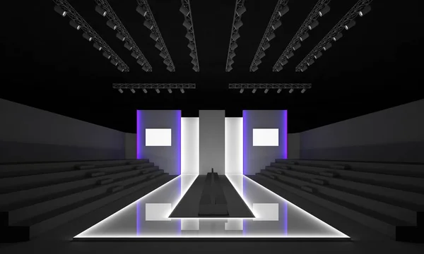 3D render moda Podyum Podyum pist model sahne boş iç tasarlamak