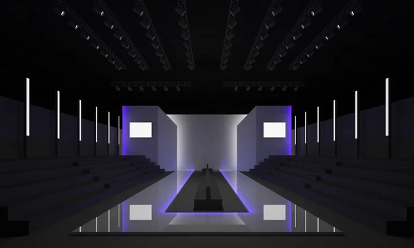 3D render moda Podyum Podyum pist model sahne boş iç tasarlamak
