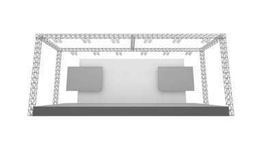 3D sahne olay tv hafif bir gün iç render illüstrasyon evreleme yol açtı.