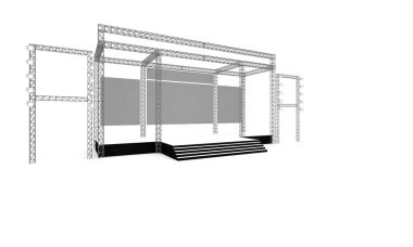 3D sahne olay tv hafif bir gün iç render illüstrasyon evreleme yol açtı.