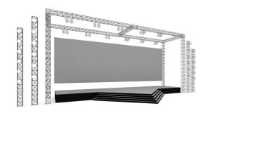 3D sahne olay tv hafif bir gün iç render illüstrasyon evreleme yol açtı.