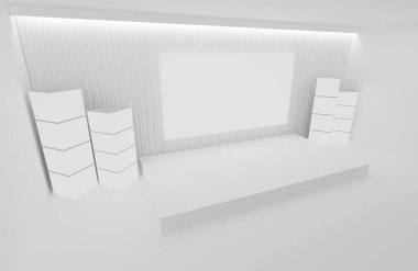3D sahne olay tv hafif bir gün iç render illüstrasyon evreleme yol açtı.