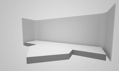 3D sahne olay tv hafif bir gün iç render illüstrasyon evreleme yol açtı.