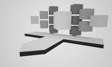 3D sahne olay tv hafif bir gün iç render illüstrasyon evreleme yol açtı.