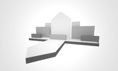 3D sahne olay tv hafif bir gün iç render illüstrasyon evreleme yol açtı.