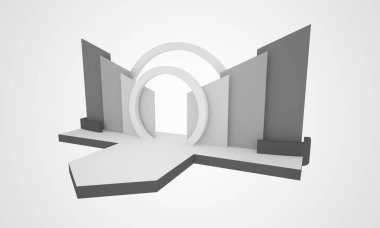 3D sahne olay tv hafif bir gün iç render illüstrasyon evreleme yol açtı.