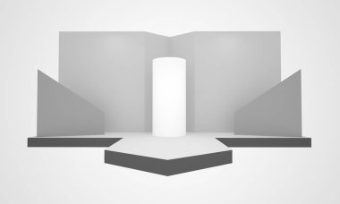 3D sahne olay tv hafif bir gün iç render illüstrasyon evreleme yol açtı.