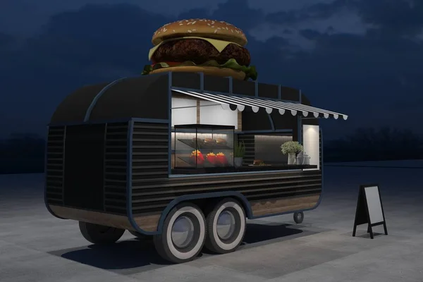 Food Truck Kiosk Cafe Design Rendering Illustration — Stock Photo, Image